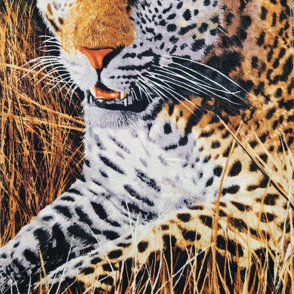 Vintage Leopard Big Cat 28x59 Beach Towel 100% Cotton - Picture 3 of 8